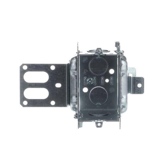 Iberville® BC3104KSS1X-1 BC Series Gangable Stud Device Box, Steel, 16 cu-in Capacity, 1 Gangs, 1 Outlets, 6 Knockouts, 2 in W x 2 in D x 3 in H