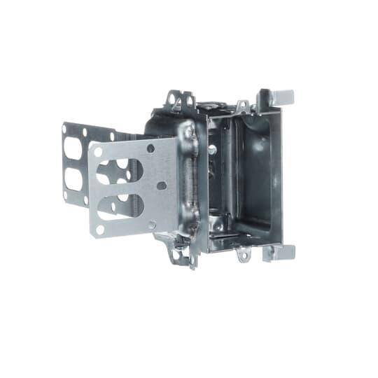 Iberville® BC3104-LSSAX Gangable Stud Device Box With Integral Support Bracket, Steel, 16 cu-in, 1 Gang, 1 Outlet, 3 in H x 2 in W x 2-1/2 in D