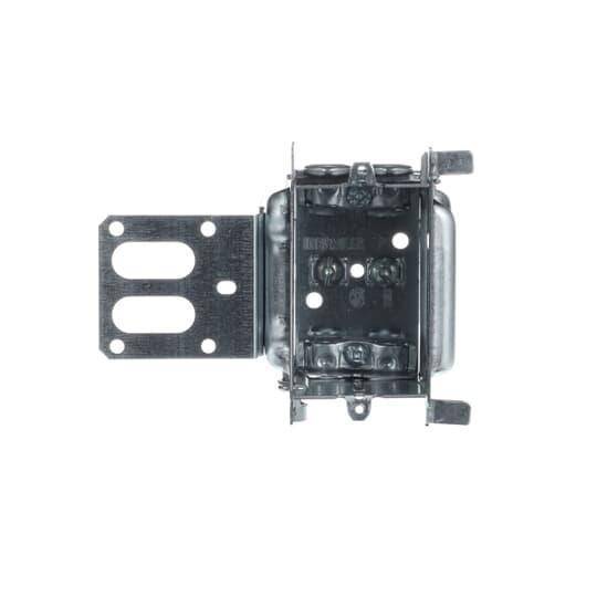 Iberville® BC3104-LSSAX Gangable Stud Device Box With Integral Support Bracket, Steel, 16 cu-in, 1 Gang, 1 Outlet, 3 in H x 2 in W x 2-1/2 in D