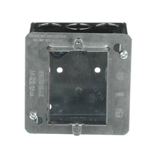 Iberville® BC52171-HV-KIT Gangable Outlet Box, Steel, 33.6 cu-in Capacity, 1 Gangs, (1) Outlets, (2) Knockouts, 4 in H x 4 in W x 2-1/8 in D