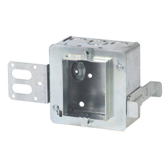 Iberville® BC52171-KSSXHVKIT Gangable Outlet Box, Steel, 33.6 cu-in Capacity, (1) Outlets, (8) Knockouts, 4 in H x 4 in W x 2-1/8 in D