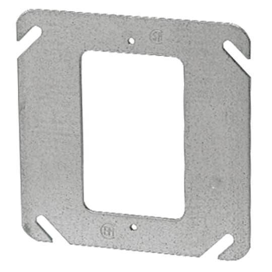Iberville® BC52-C-0 1-Device Box Cover, 4 in L x 4 in W, Flat Cover, Steel