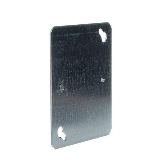 Iberville® BC52-C-1 2-Device Box Cover, 4 in L x 4 in W, Blank/Flat Cover, Steel