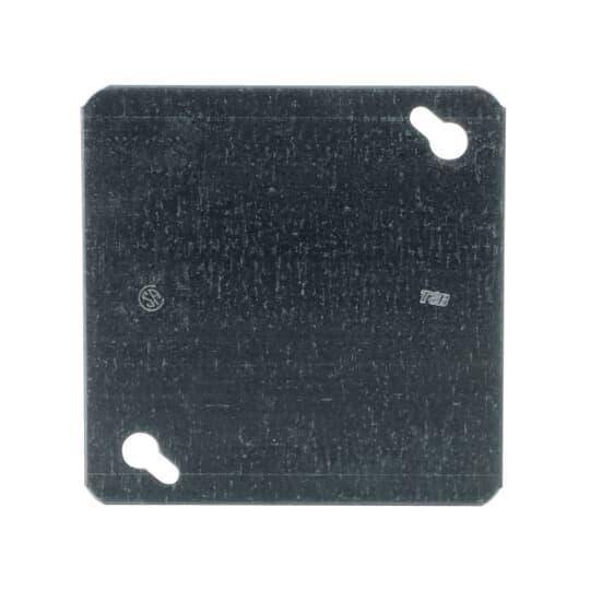 Iberville® BC52-C-1 2-Device Box Cover, 4 in L x 4 in W, Blank/Flat Cover, Steel