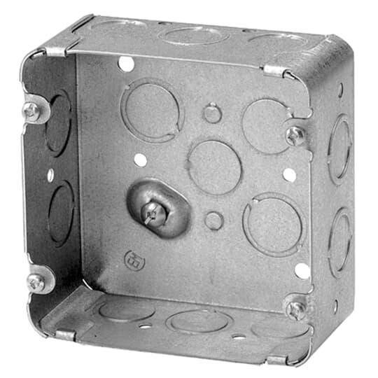 Iberville® BC72171-K Outlet Box, Steel, 42 cu-in Capacity, 1 Gangs, (1) Outlets, (22) Knockouts, 4-11/16 in H x 4-11/16 in W x 2-1/8 in D