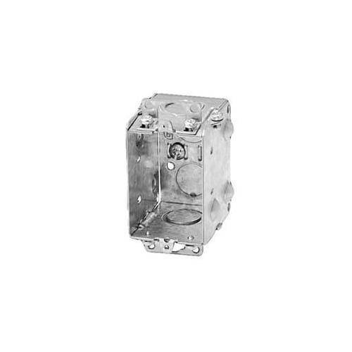 Iberville® CI1104-K CI Series Gangable Device Box, Steel, 12.5 cu-in Capacity, 1 Gangs, 1 Outlets, 6 Knockouts, 2 in W x 2 in D x 3 in H