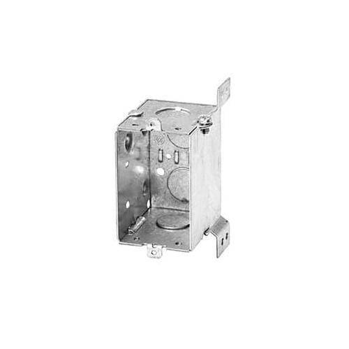 Iberville® CI1104-SB Gangable Device Box With Knockout, Steel, 12.5 cu-in Capacity, 1 Outlets, 2 in W x 2 in D x 3 in H