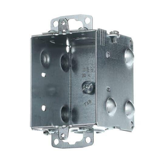 Iberville® CI1204-1-HV High Voltage Gangable Device Box, Steel, 16 cu-in, 1 Gang, 1 Outlet, 2 Knockouts
