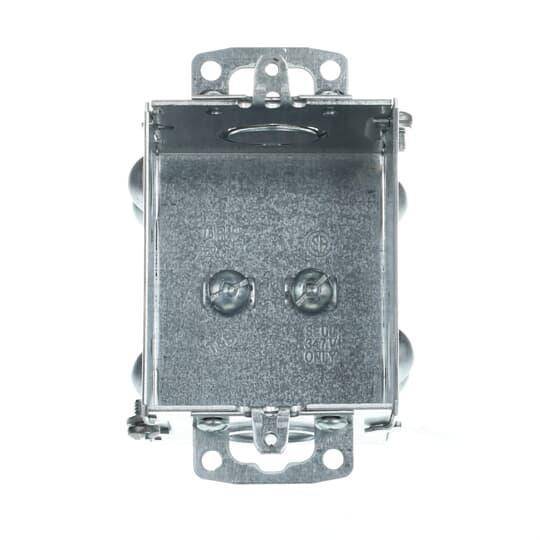 Iberville® CI1204-1-HV High Voltage Gangable Device Box, Steel, 16 cu-in, 1 Gang, 1 Outlet, 2 Knockouts