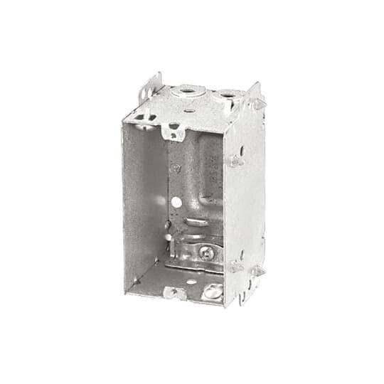 Iberville® CI2004-LHA Gangable Device Box, Steel, 18.5 cu-in, 1 Outlet, 3-3/4 in H x 2-3/16 in W x 2-3/4 in D