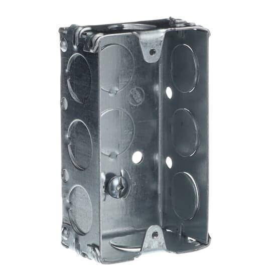 Iberville® CI2018 Gangable Utility Box, Steel, 13 cu-in, 1 Outlet, 10 Knockouts