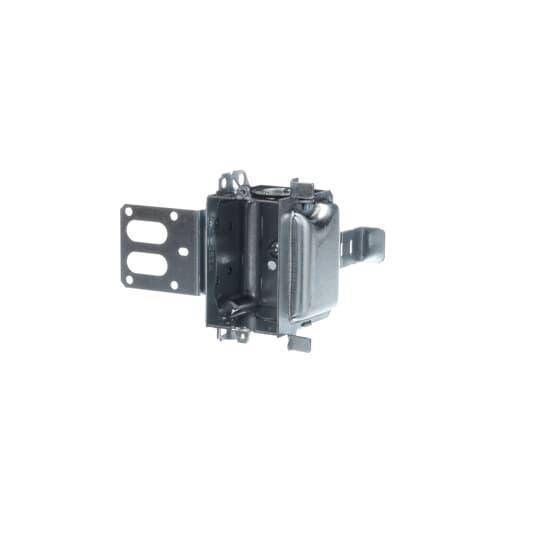 Iberville® CI3104-KSSX CI Series Gangable Stud Device Box With Integral Support Bracket, Steel, 16 cu-in Capacity, 1 Gangs, 1 Outlets, 6 Knockouts, 2 in W x 2 in D x 3 in H