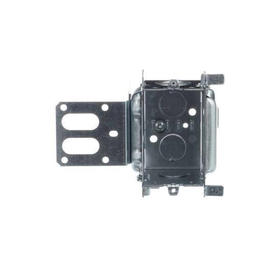 Iberville® CI3104-KSSX CI Series Gangable Stud Device Box With Integral Support Bracket, Steel, 16 cu-in Capacity, 1 Gangs, 1 Outlets, 6 Knockouts, 2 in W x 2 in D x 3 in H