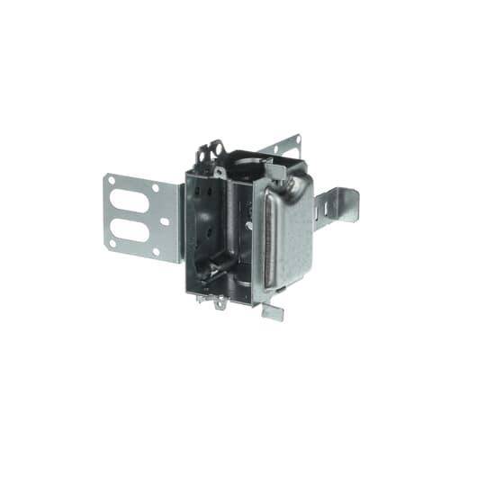 Iberville® CI3104-SSX CI Series Gangable Stud Device Box With SSX Bracket, Steel, 16 cu-in Capacity, 1 Outlets, 2 Knockouts, 2 in W x 2 in D x 3 in H