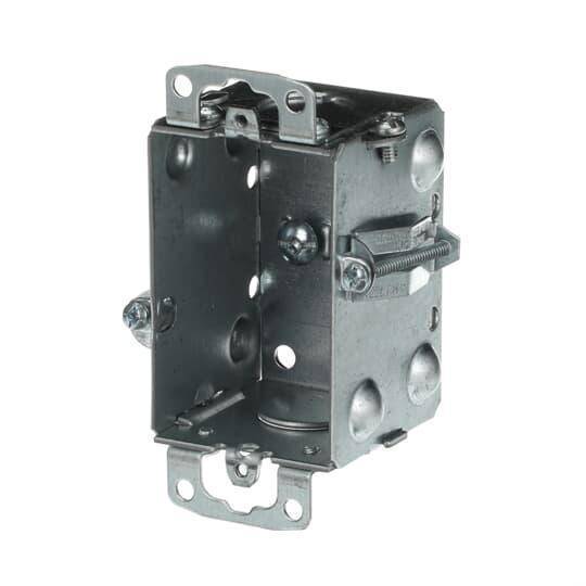 Iberville® CI425 CI Series Gangable Rework Device Box With Rework Bracket, Steel, 10 cu-in Capacity, 1 Outlets, 3 Knockouts, 2 in W x 2 in D x 3 in H
