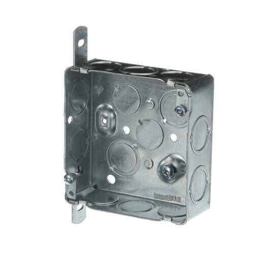 Iberville® CI52151-KSB Outlet Box, Steel, 21 cu-in Capacity, (1) Outlets, (18) Knockouts, 4 in H x 4 in W x 1-1/2 in D