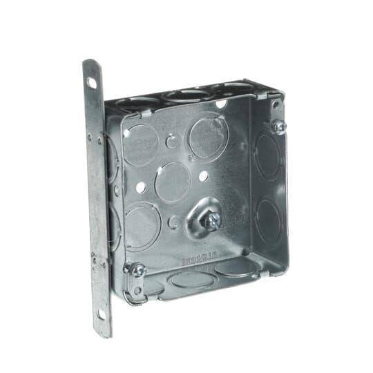 Iberville® CI52151-KSB Outlet Box, Steel, 21 cu-in Capacity, (1) Outlets, (18) Knockouts, 4 in H x 4 in W x 1-1/2 in D