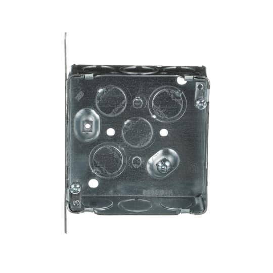 Iberville® CI52151-KSB Outlet Box, Steel, 21 cu-in Capacity, (1) Outlets, (18) Knockouts, 4 in H x 4 in W x 1-1/2 in D