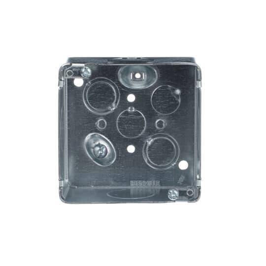 Iberville® CI52171-1 Outlet Box, Steel, 30 cu-in Capacity, (1) Outlets, (10) Knockouts, 4 in H x 4 in W x 2-1/8 in D