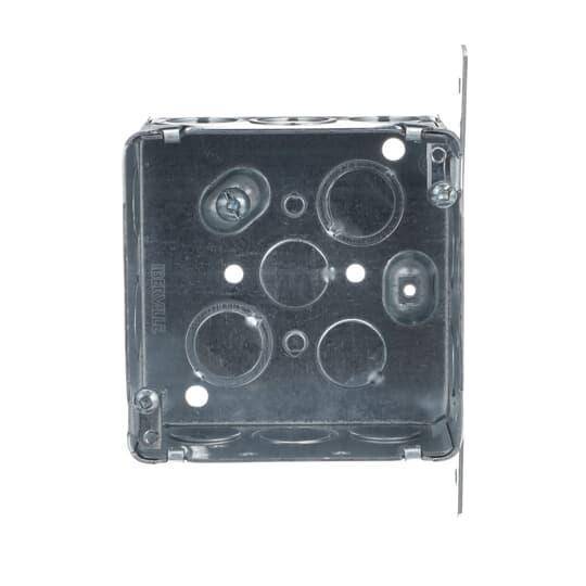 Iberville® CI52171-KSB Outlet Box, Steel, 30 cu-in Capacity, (1) Outlets, (18) Knockouts, 4 in H x 4 in W x 2-1/8 in D
