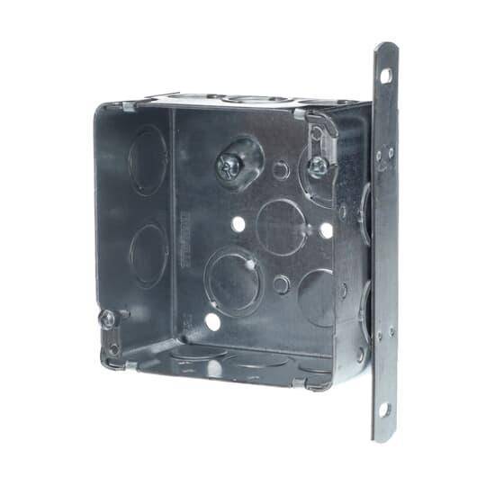 Iberville® CI52171-KSB Outlet Box, Steel, 30 cu-in Capacity, (1) Outlets, (18) Knockouts, 4 in H x 4 in W x 2-1/8 in D