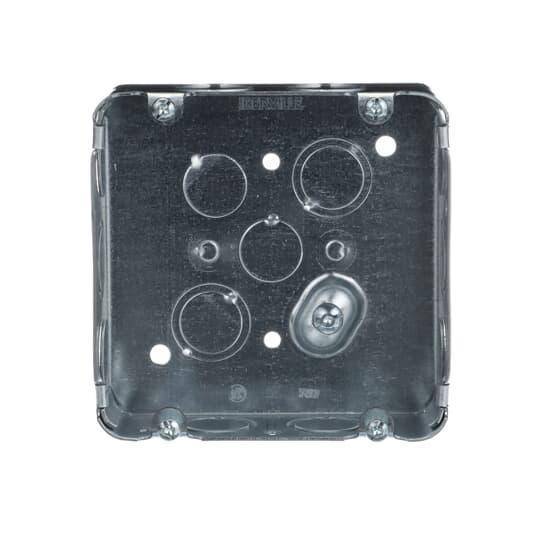 Iberville® CI72151-K Outlet Box, Steel, 30 cu-in Capacity, (1) Outlets, (22) Knockouts, 4 in H x 4 in W x 1-1/2 in D