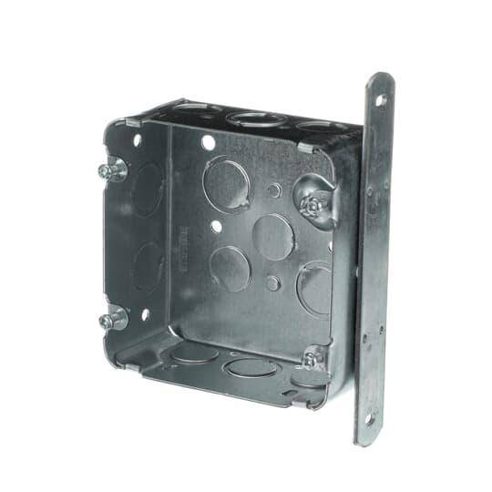 Iberville® CI72171-KSB Outlet Box, Steel, 42 cu-in Capacity, (1) Outlets, (16) Knockouts, 4 in H x 4 in W x 2-1/8 in D