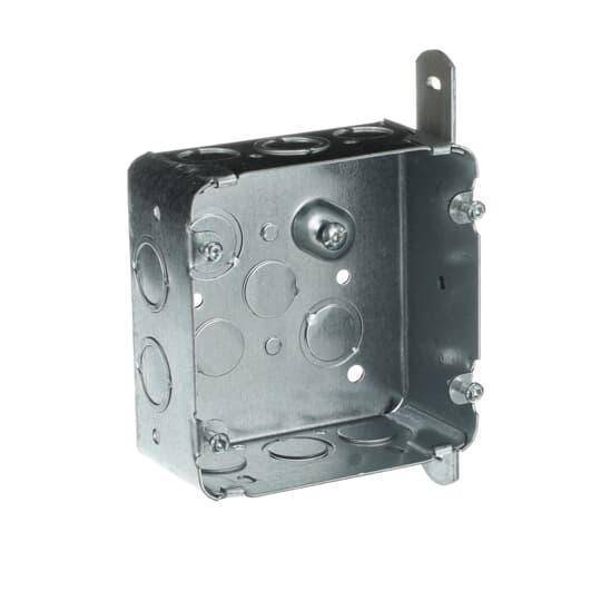 Iberville® CI72171-KSB Outlet Box, Steel, 42 cu-in Capacity, (1) Outlets, (16) Knockouts, 4 in H x 4 in W x 2-1/8 in D