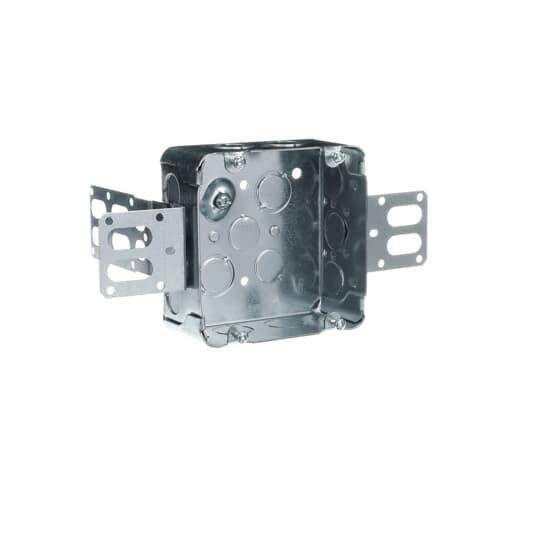 Iberville® CI72171-KSS-X Outlet Box, Steel, 42 cu-in Capacity, (1) Outlets, (14) Knockouts, 4 in H x 4 in W x 2-1/8 in D