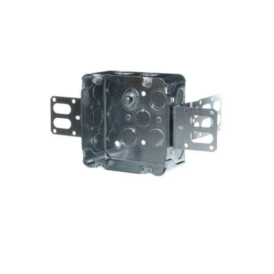 Iberville® CI72171-KSS-X Outlet Box, Steel, 42 cu-in Capacity, (1) Outlets, (14) Knockouts, 4 in H x 4 in W x 2-1/8 in D