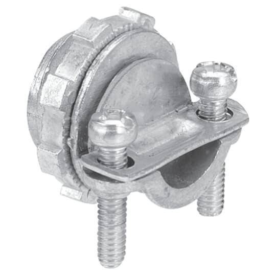 Iberville® CI810 2-Screw Cable Connector, 1-1/4 in Trade, 0.56 to 1.06 in Cable Openings, Zinc Alloy