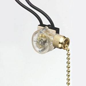 125/250 VAC, 6/3 A, Ideal Electrical 774032 Pull Chain Switch, SPST
