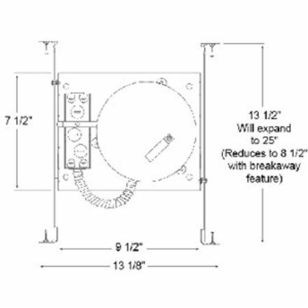 7-1/2", 6" Aperture, Acuity Brands Lighting Inc. IC22-W Incandescent Downlight Housing Round, Vertical, Insulated, Air Tight