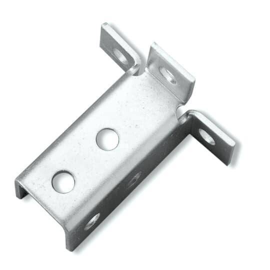 Kindorf® B-923-EG 3-Sided Angle Connector, 9 Holes, 4-1/2 in L x 4-1/2 in W x 3/16 in THK, Steel