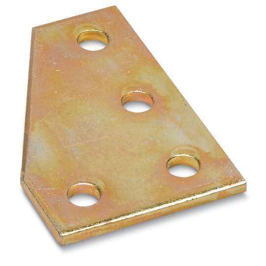 Kindorf® B-964 4-Hole Plate Connector, 4-1/2 in L x 3 in W, For Use With Kindorf® Modular Metal Framing System, Steel, Galv-Krom®