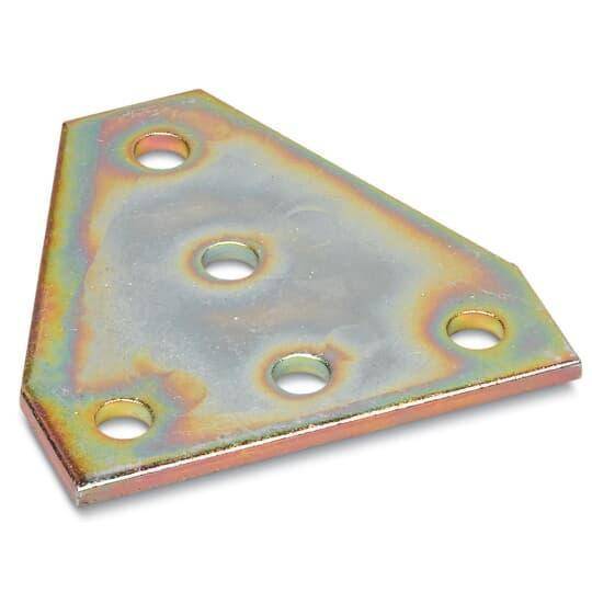 Kindorf® B-965 5-Hole Plate Connector, 4-1/2 in L x 4-1/2 in W, For Use With Kindorf® Modular Metal Framing System, Steel, Galv-Krom®
