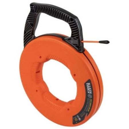 3/16" x 100' Fiberglass Tape, Klein Tools, Inc. 56383 Fish Tape, Orange/Black