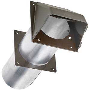Lambro 224B Plastic Exhaust Wall Hood Vent, 4 in Dia, 5.48 in L x 5.48 in W Hood, 3.78 in Hood Opening, 10 in L Tube
