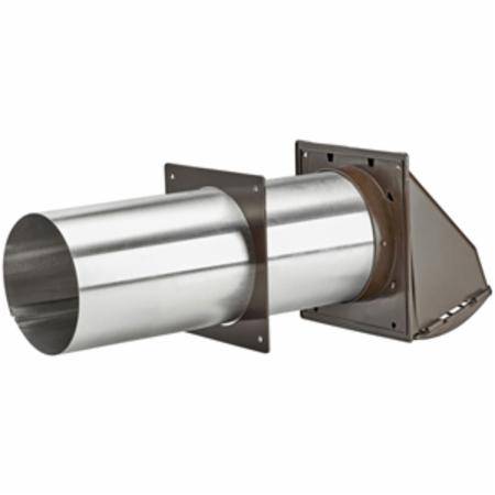 Lambro 224B Plastic Exhaust Wall Hood Vent, 4 in Dia, 5.48 in L x 5.48 in W Hood, 3.78 in Hood Opening, 10 in L Tube