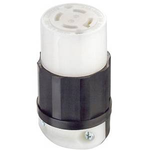 600 V 30 A L17-30R, Leviton Manufacturing Co. Inc. 2743 Black & White® Locking Device Connector