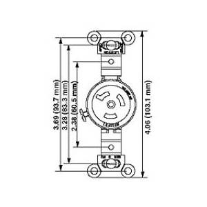 125 V 15 A, 2-Pole 3-Wire, Leviton Manufacturing Co. Inc. 4710 Black & White® Locking Device Receptacle, NEMA L5-15R, Black