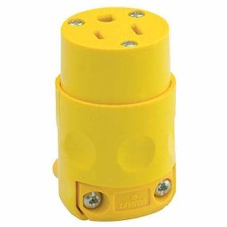 125 VAC 15 A 5-15R, Leviton Manufacturing Co. Inc. 515CV Straight Blade Connector, Yellow