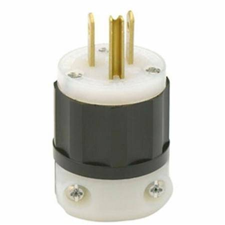 125 VAC 15 A 5-15P, Leviton Manufacturing Co. Inc. 5266-C Black & White® Straight Blade Plug, Black/White