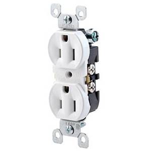 125 V 15 A, Leviton Manufacturing Co. Inc. 5320-ICP Straight Blade Receptacle, Ivory