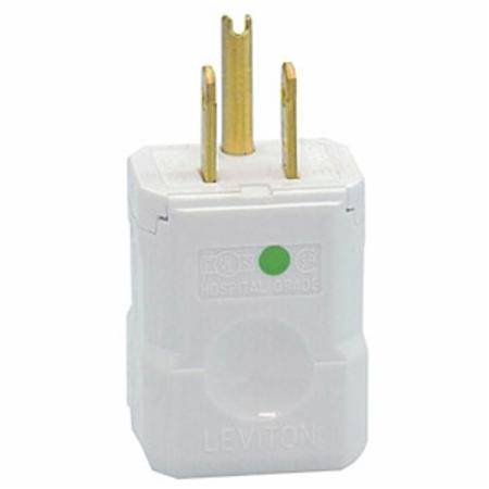 125 VAC 15 A 5-15R, Leviton Manufacturing Co. Inc. 8256-V Python® Straight Blade Plug, White