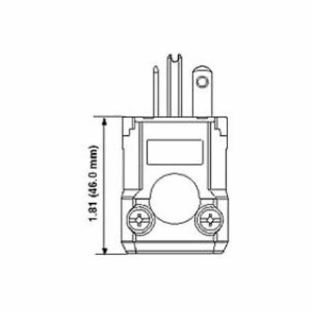 125 VAC 15 A 5-15R, Leviton Manufacturing Co. Inc. 8256-V Python® Straight Blade Plug, White