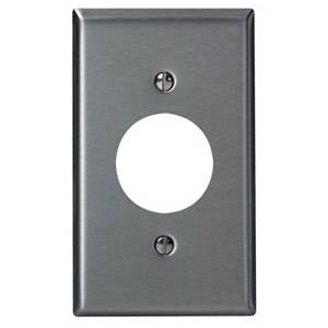 1-Gang, 1.406" Dia Hole, Leviton Manufacturing Co. Inc. 84004-40 Wallplate, Stainless Steel