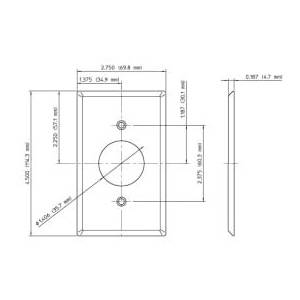1-Gang, 1.406" Dia Hole, Leviton Manufacturing Co. Inc. 84004-40 Wallplate, Stainless Steel