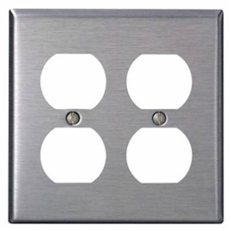 2-Gang, Leviton Manufacturing Co. Inc. 84016-40 Wallplate, Stainless Steel