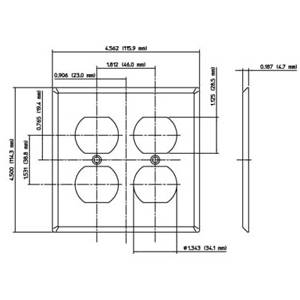 2-Gang, Leviton Manufacturing Co. Inc. 84016-40 Wallplate, Stainless Steel